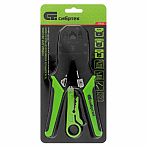 Клещи Сибртех 17733, для обжима телефонных и компьютерных клемм, зеленый