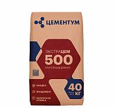 Цемент М500 Цементум EXTRACEM Портландцемент с известняком, для кладки, фундамента, полусухой стяжки, 40 кг