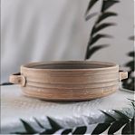 Сковорода Семейная Р3978, диаметр 250 мм, объем 2 л, красная глина, без глазури, без крышки