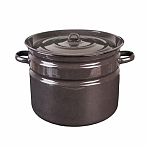 Бак-кастрюля 16 литров Керченский металлургический завод 42804-262/42815-263, эмалированный, без рисунка, с крышкой