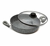 Жаровня Scovo Stone Pan ST-041, алюминий, антипригарное покрытие, со стеклянной крышкой, 26 см