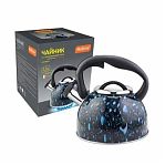 Чайник со свистком Mallony Lacrima 003979, нержавеющая сталь, черный, 2.5 л