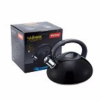 Чайник матовый Mallony MAL-105-N, нержавеющая сталь, черный, со свистком, индукция, 3 л