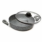 Жаровня Scovo Stone Pan, алюминий, антипригарное покрытие, со стеклянной крышкой,  22 см