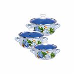 Набор эмалированных кастрюль Керченский металлургический завод Гортензия-Экстра, 2л, 3л, 4л, с крышками