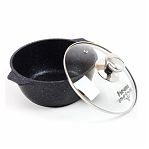 Кастрюля алюминиевая Мечта Гранит 43803И, антипригарное покрытие, крышка стекло, круглая, 3 л