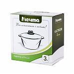 Кастрюля алюминиевая Мечта Гранит 43803И, антипригарное покрытие, крышка стекло, круглая, 3 л