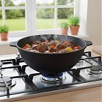 Казан Boniron Manoli К10-01, чугунный, без крышки, черный, 10 л