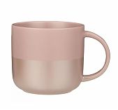 Кружка Bronco Velour 407-139, фарфор, розовая, для холодных и горячих напитков, 440 мл