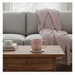 Кружка Bronco Velour 407-139, фарфор, розовая, для холодных и горячих напитков, 440 мл