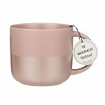 Кружка Bronco Velour 407-139, фарфор, розовая, для холодных и горячих напитков, 440 мл