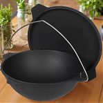 Казан чугунный Manoli СК10-01 с крышкой-сковородой диаметр 360 мм, объем 10 л