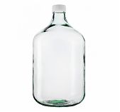 Бутыль винная Казак ТО 58, с крышкой, стеклянная, прозрачная, 15 л