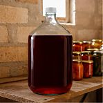 Бутыль винная Казак ТО 58, с крышкой, стеклянная, прозрачная, 15 л