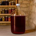 Бутыль винная Казак ТО 58, с крышкой, стеклянная, прозрачная, 15 л