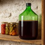 Бутыль винная Казак ТО 58, с крышкой, стеклянная, зеленая, 15 л