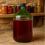 Бутыль винная Казак ТО 58, с крышкой, стеклянная, зеленая, 15 л