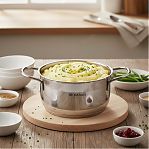 Кастрюля Daniks GS-01363-16CA Нолан, нержавеющая сталь, крышка стекло, индукция, 1.9 л