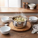 Кастрюля Daniks GS-01363-16CA Нолан, нержавеющая сталь, крышка стекло, индукция, 1.9 л