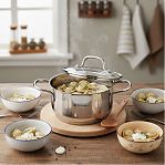 Кастрюля Daniks GS-01363-16CA Нолан, нержавеющая сталь, крышка стекло, индукция, 1.9 л