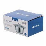 Кастрюля Daniks GS-01363-16CA Нолан, нержавеющая сталь, крышка стекло, индукция, 1.9 л