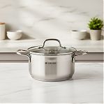 Кастрюля Daniks GS-01363-20CA Нолан, нержавеющая сталь, крышка стекло, индукция, 2.6 л