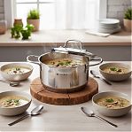 Кастрюля Daniks GS-01363-20CA Нолан, нержавеющая сталь, крышка стекло, индукция, 2.6 л