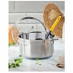 Кастрюля Daniks GS-01363-24CA Нолан, нержавеющая сталь, крышка стекло, индукция, 6.1 л