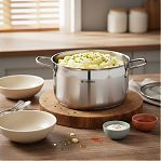 Кастрюля Daniks GS-01363-24CA Нолан, нержавеющая сталь, крышка стекло, индукция, 6.1 л