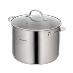 Кастрюля Daniks GS-01338-24HCA Профессионал, нержавеющая сталь, крышка стекло, индукция, 8 л