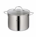 Кастрюля Daniks GS-01338-24HCA Профессионал, нержавеющая сталь, крышка стекло, индукция, 8 л