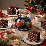 Чайник эмалированный Рубин Абрикос, со свистком, ручка консольная, синий, 2.5 л