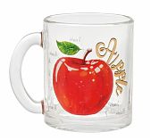 Кружка ОСЗ С1208, Чайная Полезное яблоко, стекло, диаметр 80 мм, 320 мл