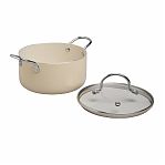 Кастрюля Agness 906-261, 1350 мл, антипригарное покрытие, стеклянная крышка, 80х160 мм, цвет бежевый