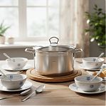 Кастрюля нержавеющая сталь Swisgold Dolores капсульное дно, с крышкой, 3.6 л