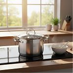 Кастрюля Gold House Ringo GH-1827, нержавеющей стал, стеклянная крышка, 95х160 мм, 2.1 л