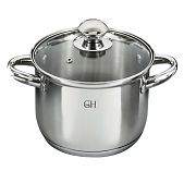 Кастрюля из нержавеющей стали Gold House Ringo GH-1829, стеклянная крышка, объем 3.9 л