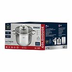 Кастрюля из нержавеющей стали Gold House Ringo GH-1829, стеклянная крышка, объем 3.9 л