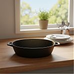 Жаровня чугунная Boniron BС500/120-2, термообработанная, с ручками, 120х500 мм