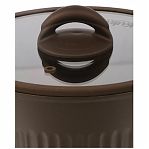 Кастрюля Kukmara Stella ксм32а, антипригарное покрытие, мокко, объем 3.2 л