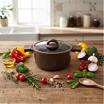 Кастрюля Kukmara Stella ксм32а, антипригарное покрытие, мокко, объем 3.2 л