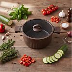 Кастрюля Kukmara Stella ксм42а, антипригарное покрытие, мокко, объем 4.2 л