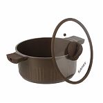 Кастрюля Kukmara Stella ксм42а, антипригарное покрытие, мокко, объем 4.2 л