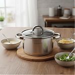 Кастрюля Катунь Этна КТ21-D-20, нержавеющая сталь стеклянная крышка, индукция, 3.5 л