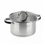 Кастрюля Катунь Этна КТ21-D-24, нержавеющая сталь стеклянная крышка, индукция, 5.7 л