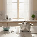 Кастрюля Катунь Этна КТ21-D-24, нержавеющая сталь стеклянная крышка, индукция, 5.7 л