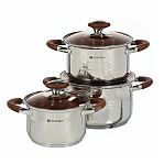 Набор кастрюль нержавеющая сталь Daniks Веллингтон, GS-01415-6SE, индукция, 2 л, 3 л, 4 л