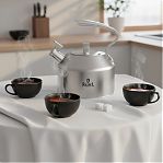 Чайник матовый Rashel R-7830, нержавеющая сталь, серебро, со свистком, индукция, 3 л