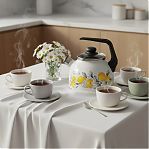 Чайник эмалированный Appetite Citron 4с209я, белый, со свистком, индукция, 3 л