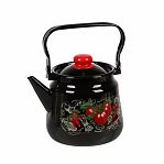 Чайник эмалированный СтальЭмаль Помидорки 1с26с, ручка консольная, индукция, 3.5 л